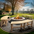 thumbnail image 2 of Ktaxon Outdoor Wooden Curved Bench, Fire Pit Curved Backless Bench,  All-Weather Design for Patio Garden Deck and Backyard - Natural, 2 of 9