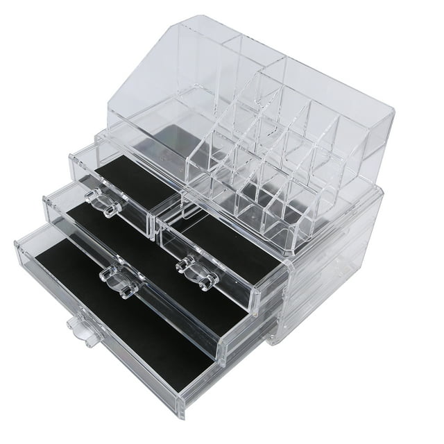 Organizador de almacenamiento de cosméticos, organizador de maquillaje elegante y duradero para una fácil visibilidad para mostrador de bao o tocador,Caja de almacenamiento de cosméticos, organizador