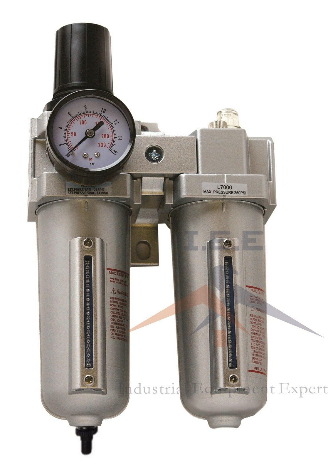 3/4" Air Moisture Filter Regulator Oiler Separator Lubricator Combo Auto Drain 