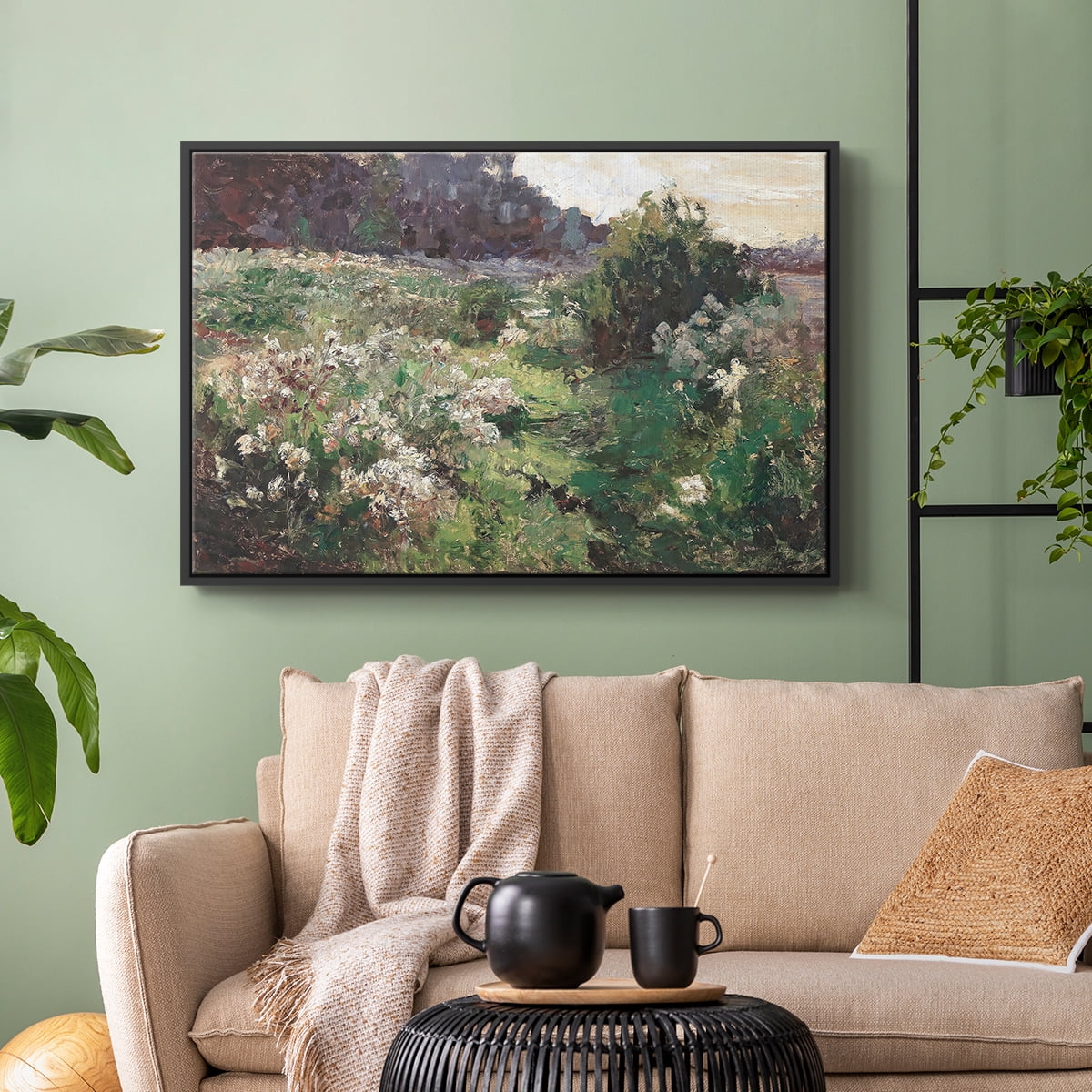 Vintage Landscape-CCXL By Wexford Home Framed in Black Wood Gallery Wrapped Canvas 17 in. x 25 in.