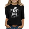 thumbnail image 2 of Lovzfmll Enfants Unisexes Graphique Pointu Manches 3/4 Tee, Chandail Col Rond Décontracté pour Petites Filles 130, 2 of 4