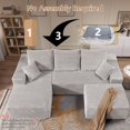 thumbnail image 5 of Wiilayok 107"Cloud Sectional Sofa with 1 Ottoman,Modern Minimalist Upholstered Couches,Oversized Boneless Comfort U Shaped Sofa for Living Room,Deep Seat Corner Couch,Gray (Plush Corduroy Fabric), 5 of 8