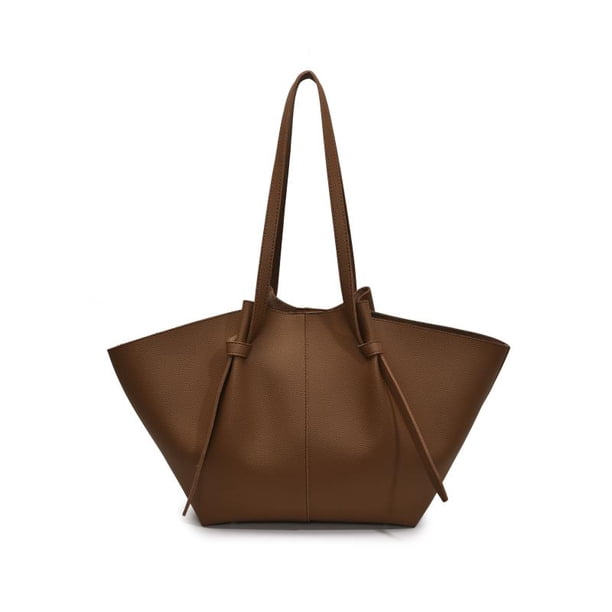 Bolso Enorgullecido Mujeres Color Sólido PU Cuero Compras (marrón Claro)