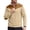 Khaki, variant on Sweatshirt Mens Zip Neck Velour With Vertical Piping Knitwear Style Long Sleeve Indoor Tops