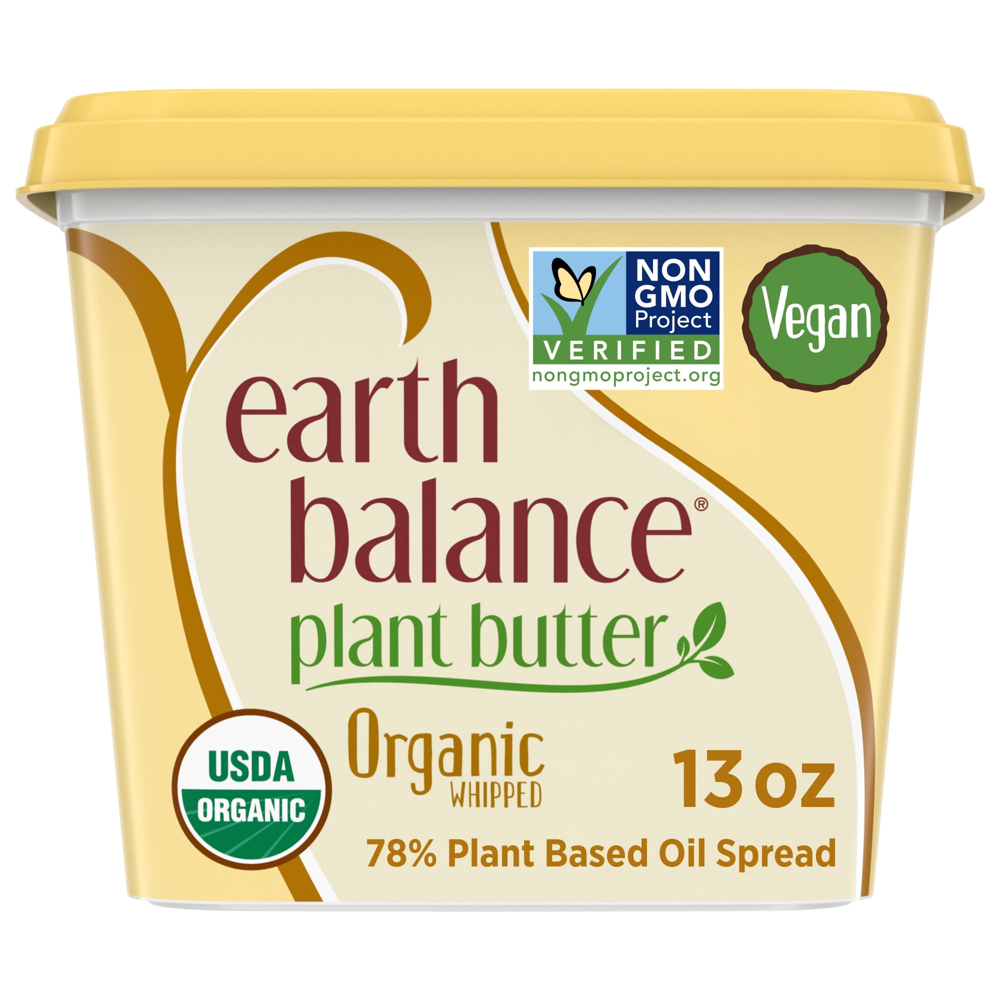 Earth Balance Plant Butter Organic Whipped Plant Based Oil Spread, 13 oz. Tub