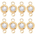 thumbnail image 7 of 1 Box 20Pcs Rhinestone Connectors Charms 304 Stainless Steel Flat Round Link Charms for Jewelry Making, 7 of 7