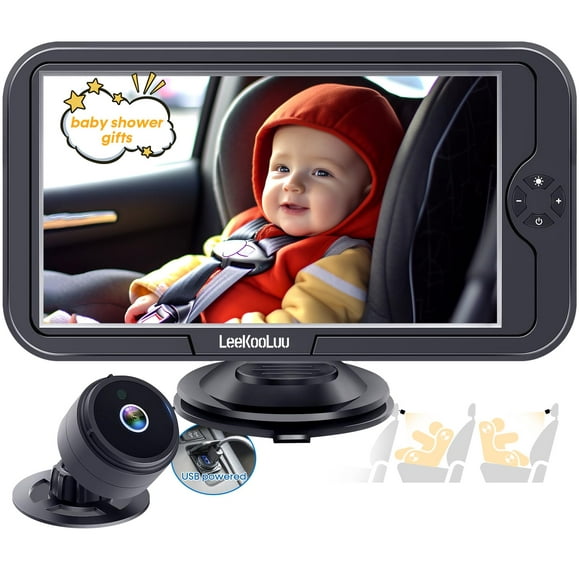 Cámara de coche para bebé LeeKooluu 1080P HD con visión nocturna 360° Rot.