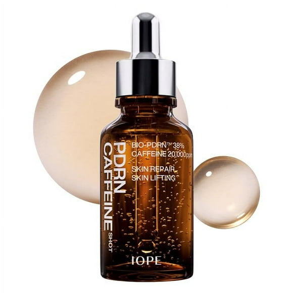 IOPE BIO-PDRN Caffeine Shot Face Serum – 38% Plant-based Vegan PDRN & 20,000ppm Caffeine, Lifting and Puffiness Reduction, Anti-Aging for Fine Lines &