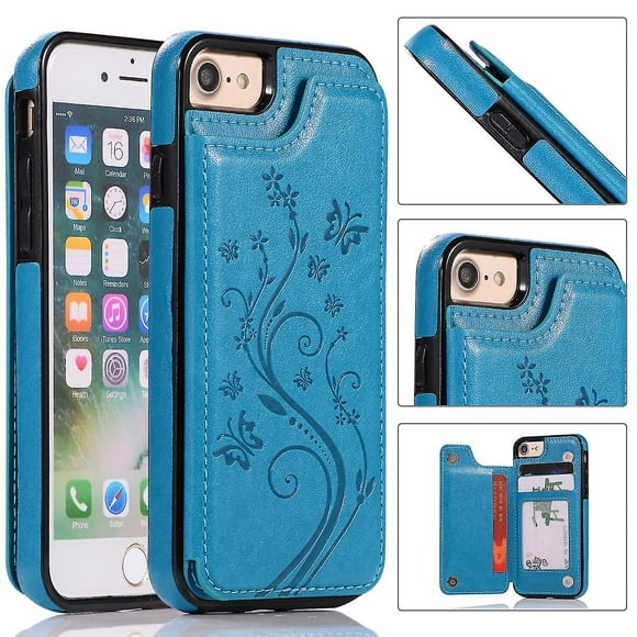 Case Iphone 7 8 Se2 Se3 With Card Holder Pu Leather Butterfly Pattern