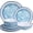 Light Blue -12 Piece Set, variant on 12 count Melamine Plates and Bowls Dinnerware Set, Lightweight Unbreakable Modern Dishes Set for Outdoor Camping & Everyday Use, Service for 4, , Light Blue