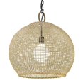 thumbnail image 1 of Golden Lighting 1078-L BLK-BB 20 in. Reed 1 Light Matte Black & Bamboo Large Pendant Ceiling Light, 1 of 5