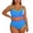 Sky Blue, variant on Plus Size Two Piece Ruffled Strapless Bikini High Waisted Bathing Suit Beachwear Comfortable All Day Resort Swimwear