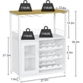 thumbnail image 4 of Ourlova Wine Bar Cabinet Home Coffee Bar Cabinet w/Detachable Wine Rack and Glass Holder Kitchen Buffet Sideboard Storage Shelf Freestanding Liquor Cabinet for Living RoomDining RoomWhite, 4 of 7