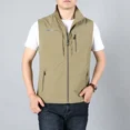 thumbnail image 3 of MAIDANGDI Chaleco con múltiples bolsillos para hombre, chaqueta informal sin mangas con cremallera, ropa para hombre, prendas de vestir exteriores ajustadas, chaleco de talla grande, 3 of 5