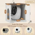 thumbnail image 6 of 34.5 Inch Litter Box Enclosure with Charging Station, Large Robot  Cabinet Furniture for -Cleaning Litter Boxes, White HCLB004WWB, 6 of 8