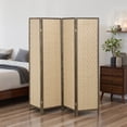 thumbnail image 2 of HOMCOM Handwoven 4 Panel Privacy Screen, 6 FT Folding Room Divider, Brown, 2 of 10