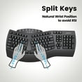 thumbnail image 4 of Perixx PERIBOARD-612B Wireless Ergonomic Keyboard - Dual Bluetooth and 2.4G Spec - Compatible With Windows and Mac - Black, 4 of 9
