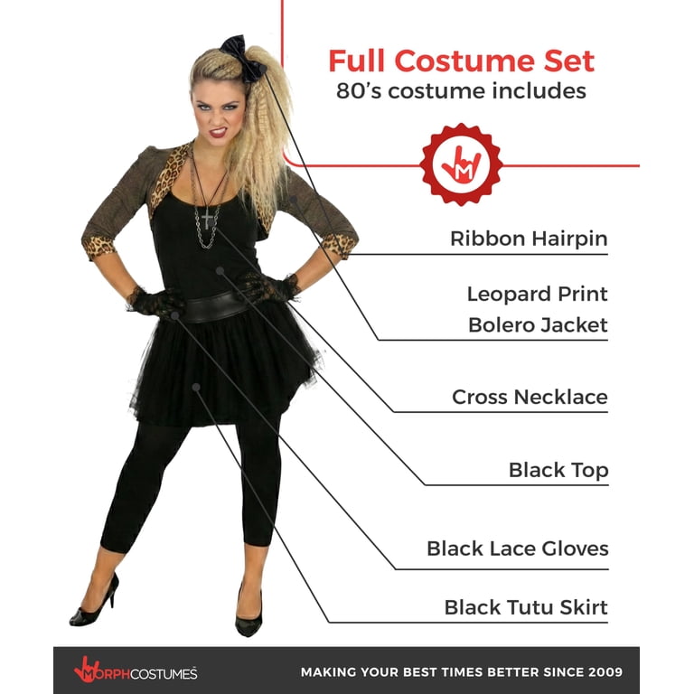 80s fancy dress ladies Adult Womens Pop Star Costume Cow Leather