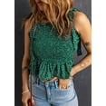 thumbnail image 3 of Asyoly Womens Summer Casual Square Neck Tank Top Sleeveless Smocked Blouses Floral Tops For Wome, 3 of 7