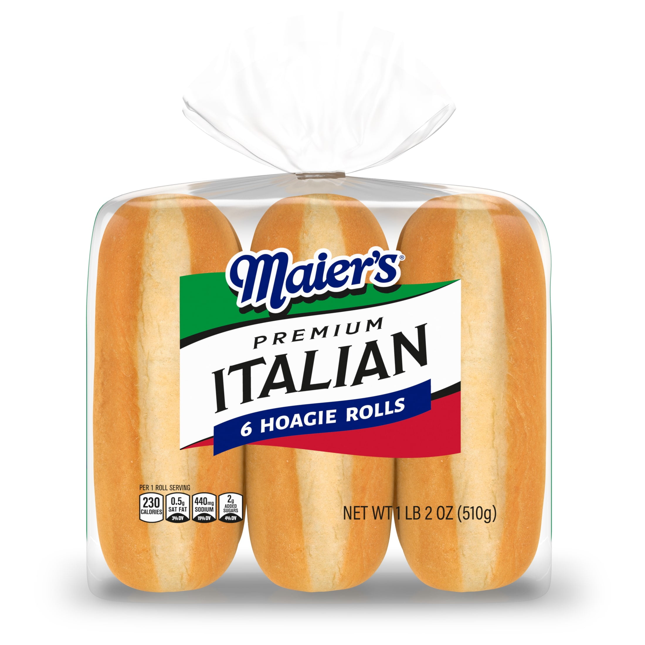 Maier's Premium Italian Plain Hoagie Rolls, 6 count, 18 oz