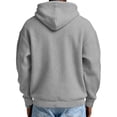thumbnail image 4 of Waffle Knit Hoodies for Men Button Up Hooded Sweatshirts Loose Fit Casual Solid Basic Pullover Tops, 4 of 5