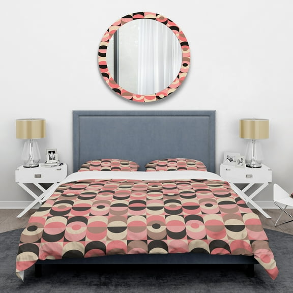 Designart 'Retro Geometric Design XI' Mid-Century Modern Duvet Cover Set