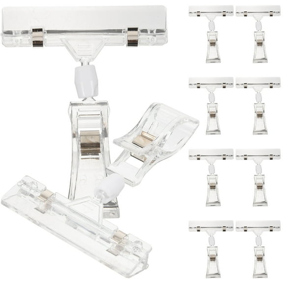 Rotating Price Folder 10 Pcs Double Sided Clips Tag Holders Labels Emblems Housef Swivel Rack Plastic