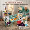 thumbnail image 6 of OLEOCA Family Deluxe Dollhouse Dining Set — Stove & Sink Unit, Fridge With Opening Doors, Table & Chairs, Dishes & Play Food — Dollhouse Furniture & Accessories for Ages 3+, 6 of 7