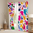 thumbnail image 3 of Manfei Colorful Graffiti Curtains Pack of 2 (42x84 Each),Modern Geometric Pattern Curtains Blackout,Watercolor Print Bedroom Curtains For Girls Kids,Microfiber Bedroom Decor, 3 of 6