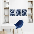 thumbnail image 3 of Blue Abstract Wall Art Navy Blue Bathroom Decor Blue Pictures Wall Decor Modern Home Decor Geometric Canvas Wall Art Framed 12x16inchx3 Piece (Navy Blue), 3 of 6