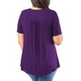 thumbnail image 4 of FOLUNSI Womens Plus Size Tops Short Sleeve Shirts Blouses Lace Pleated Tunic Tops M-4XL, 4 of 6