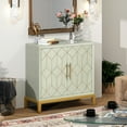 thumbnail image 7 of HLR 30.7"W Green Accent Cabinet with 2 Doors, Entryway Cabinet with Gold Trim, Modern Buffet Sideboards, 7 of 7