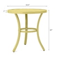 thumbnail image 6 of Hassch Weather Resistant Patio End Table w/ Slatted Top and Adjustable Feet, Round Powder-Coated Metal Side Table for Indoor Outdoor Use, 19.5"Dia x 20"H, Light Yellow, 6 of 7
