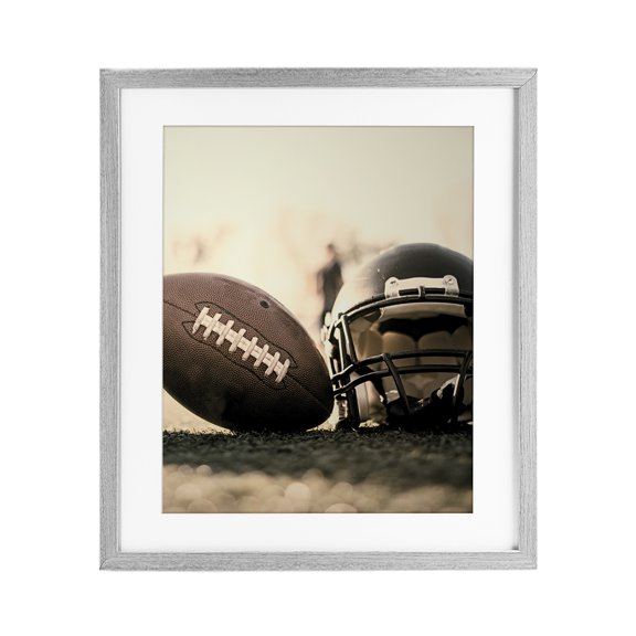 Stupell Industries Football Stand Alone Gray Framed Print Under Glass, design by Jesse Keith