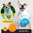 thumbnail image 4 of Boliang 3 / 6 Colors 3.5'' Heavy Duty Squeaky Dog Toy Balls for Medium Large Dogs, Dog Chew Toys for Teething, Spiky Dog Balls for Aggressive Chewers, Durable Dog Toys for Teeth Cleaning and Training, 4 of 7