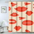 thumbnail image 3 of GFDYREE Rideau de Douche Vintage Esthétique Lèvres Rouges 60"L X 72"H Matisse Beige Tendance Funky Français Groovy Love Girl Éclectique Ensemble d'Accessoires de Salle de Bain Déco de Dortoir Collège Tissu Imperméable 12 Plast, 3 of 7