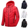 thumbnail image 3 of Vedolay Parka Jackets Coat for Men Waterproof Hooded Warm Coats Parkas Outwear Jackets Red,M, 3 of 4