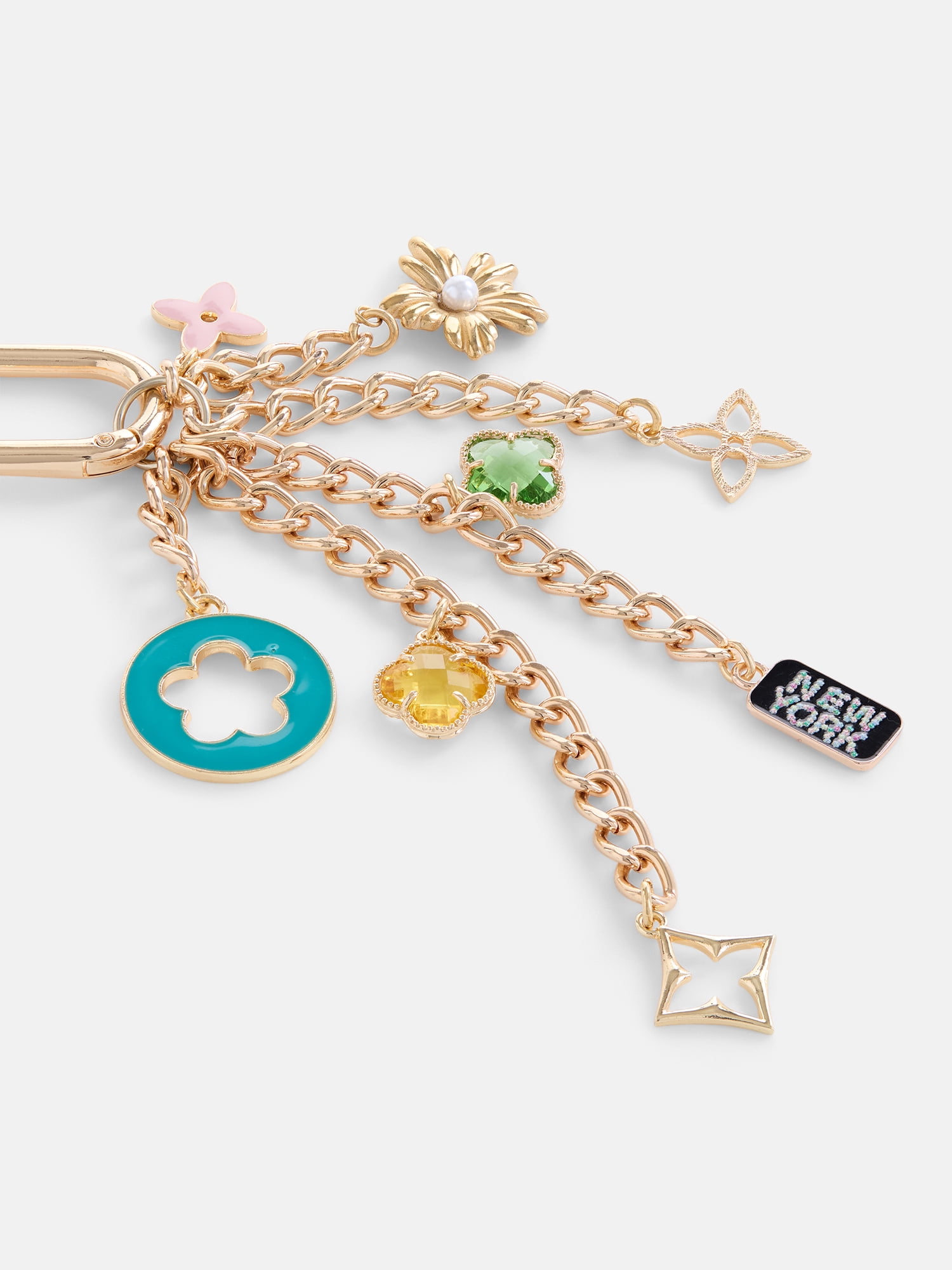 Free Assembly Women's Dangling Chains Handbag Charm, Multi