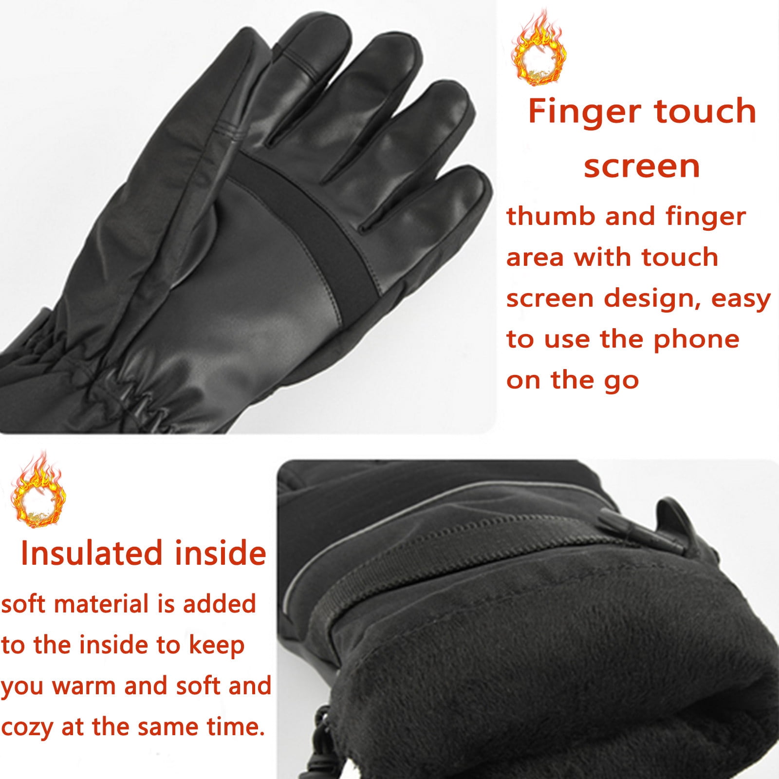 Heated Gloves, Heated Gloves for Men, Waterproof Outdoor Winter Warm Heated Gloves, 3x5 Batteries Powered Electrics Gloves, for Outdoor Cycling Skiing Motorcycle Camping Hiking(XXL,13.8x9.9x1.2in)