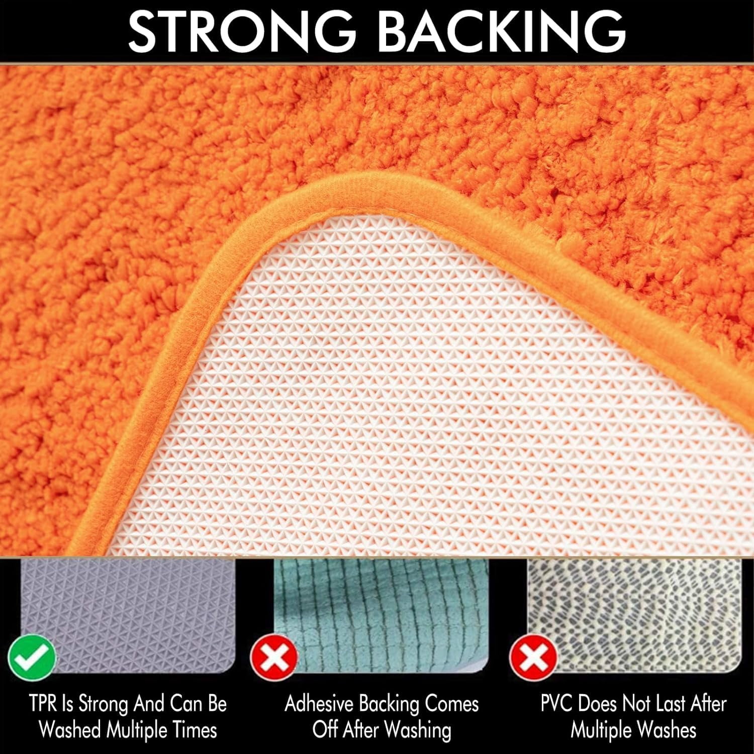 Blue Bathroom Rugs Set 2 Piece Soft Absorbent Microfiber Bath Mat Non Slip Quick Dry Machine Washable Plush Shaggy Mats for Tub Shower Floor 16x24 inches