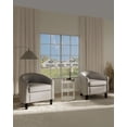thumbnail image 6 of Accent Chairs Set of 2 Faux Leather Chairs Barrel Club Chairs Comfy Living Room Chairs with Sturdy Legs for Bedroom Reading Room Waiting Room(Gray), 6 of 6