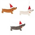 thumbnail image 1 of 3x Colgantes De Navidad Adorno Perro Salchicha Marrón Y Blanco Y Gris BLESIY  Colgante, 1 of 7