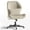 Oatmeal, variant on zzw Cross Legged Office Chair with Wheels, Armless Desk Chair with Wide Seat and Tall Back, Ergonomic Curved Seat for Bedroom, Office & Home
