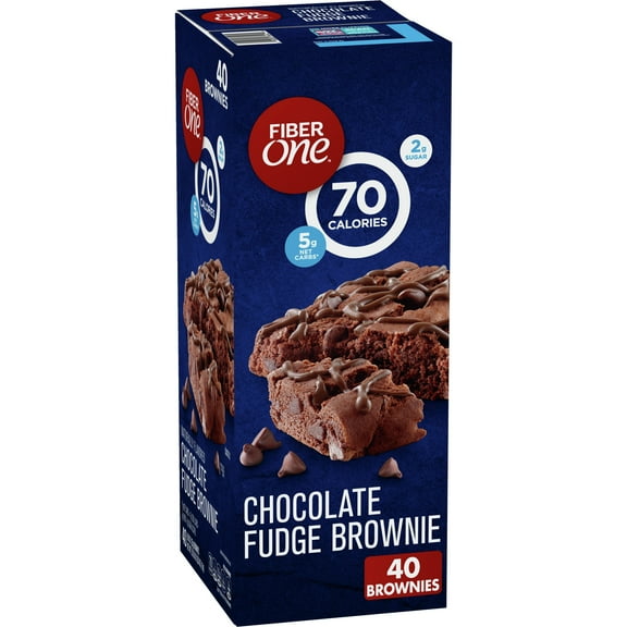 Fiber One 70 Calorie Brownies, Chocolate Fudge, Snack Bars, 40 ct