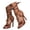 Brown, variant on Strappy Heels for Women Lightweight Boho Beaded Tie up Stiletto Heel Dressy Shoes Pointed Open Toe Wedding Sandals Black Size 7