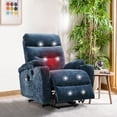 thumbnail image 2 of BEST GIFT!Liyasi Electric Power Lift Recliner Chair Sofa with Massage and Heat for Elderly, 3 Positions, 2 Side Pockets and Cup Holders, USB Ports, High-end quality fabric,blue, 2 of 5