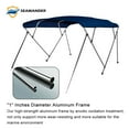 thumbnail image 4 of Seamander 4 Bow Bimini Top Boat Cover with Rear Support Pole and Storage Boot, 54" Height,Navy Blue, 4 of 5