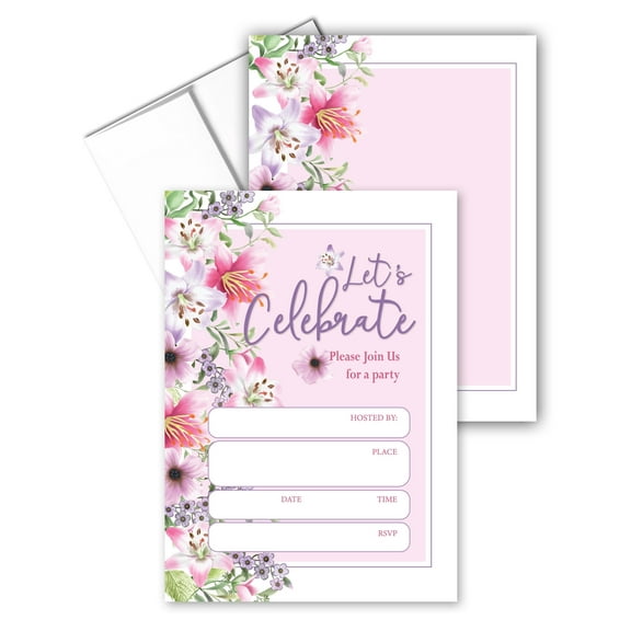 Stonehouse Collection | Floral Hibiscus Party Invitations for Any Occasion | Gar