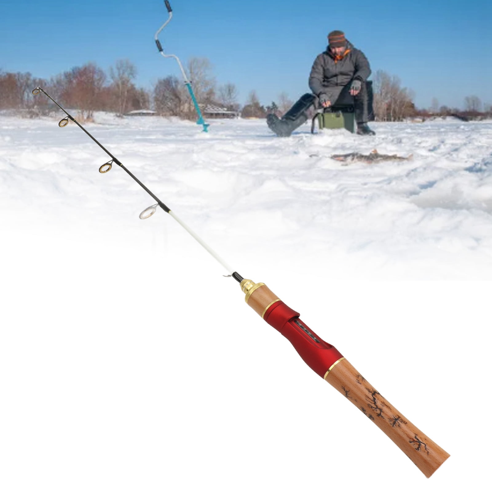 Petite Canne à Pêche Sur Glace Vintage - Target Tackle - Michigan - 2 Ft - Années 1920