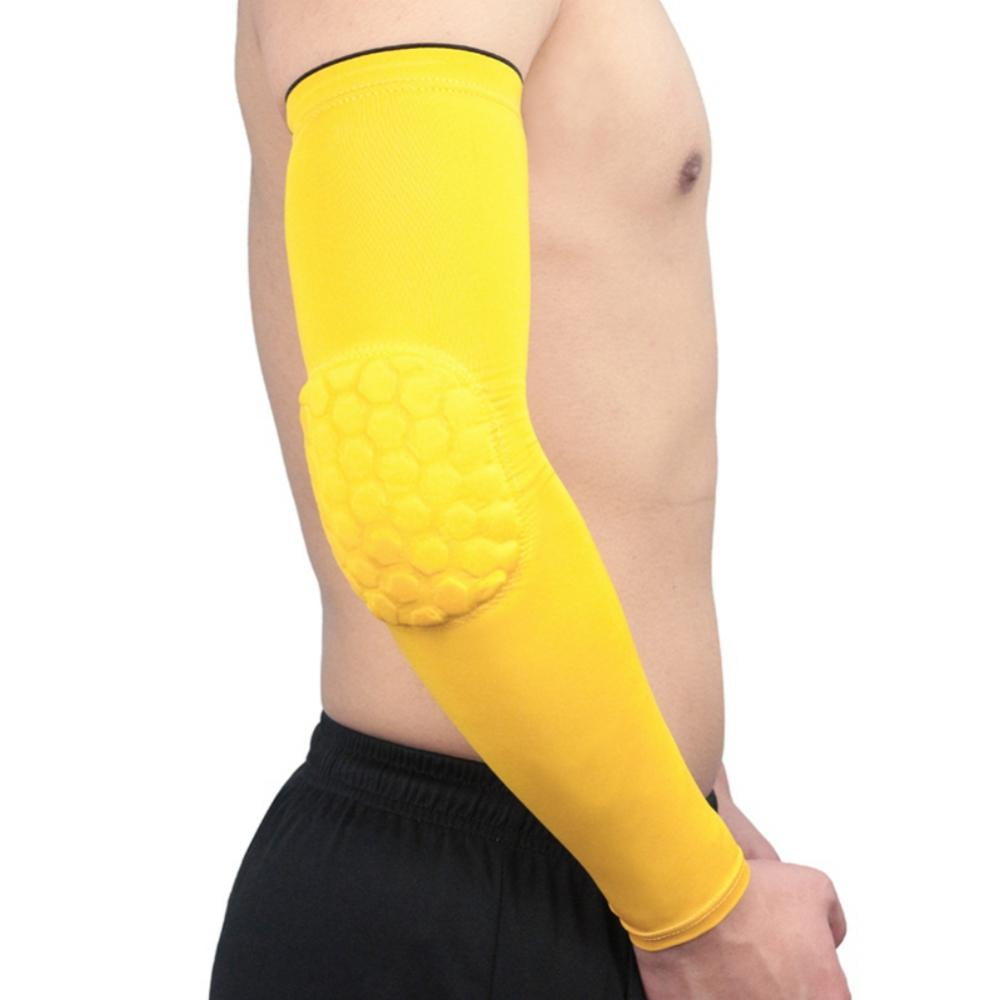 2PCS Sports Padded Compression Arm Sleeves,Arm Protective Support Crash Proof Elbow Pads Compression Arm Sleeve With Elbow Pad for Football, Volleyball, Baseball